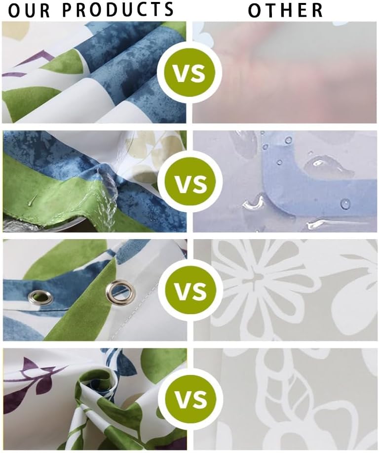 Coastal Eucalyptus Shower Curtain Set with Hooks
