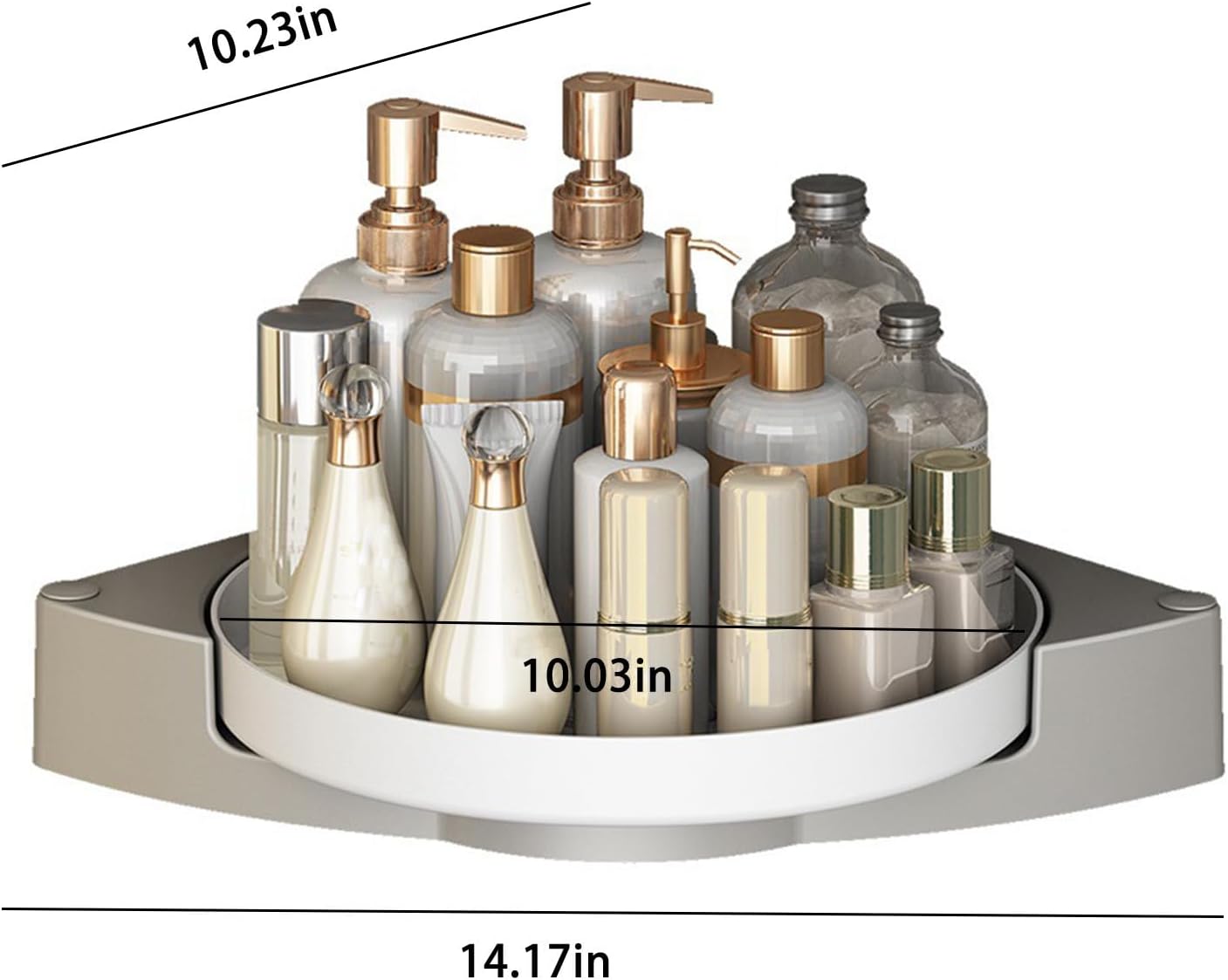 Corner Shower Caddy with Lazy Susan Organizer No Drilling