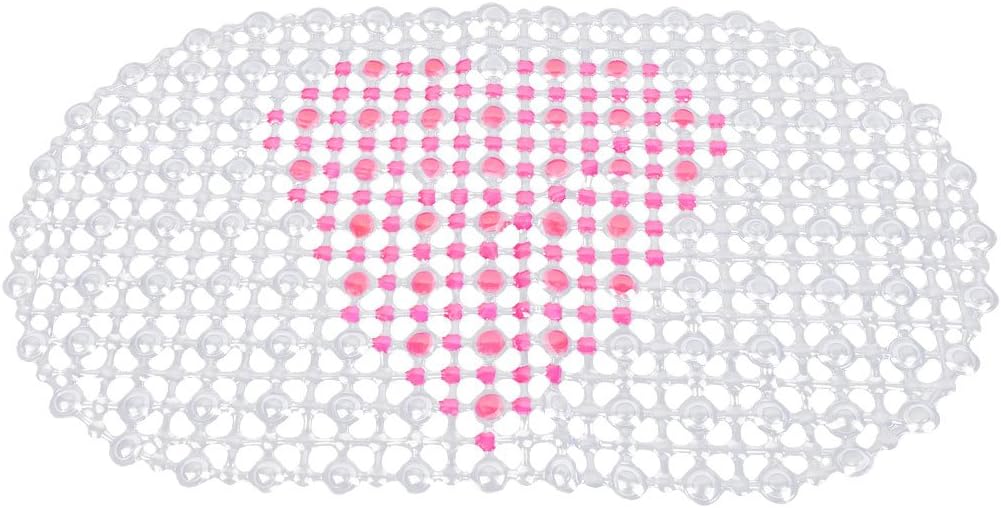 Soft Rubber Heart Print Bath Mat for Hotel and Home