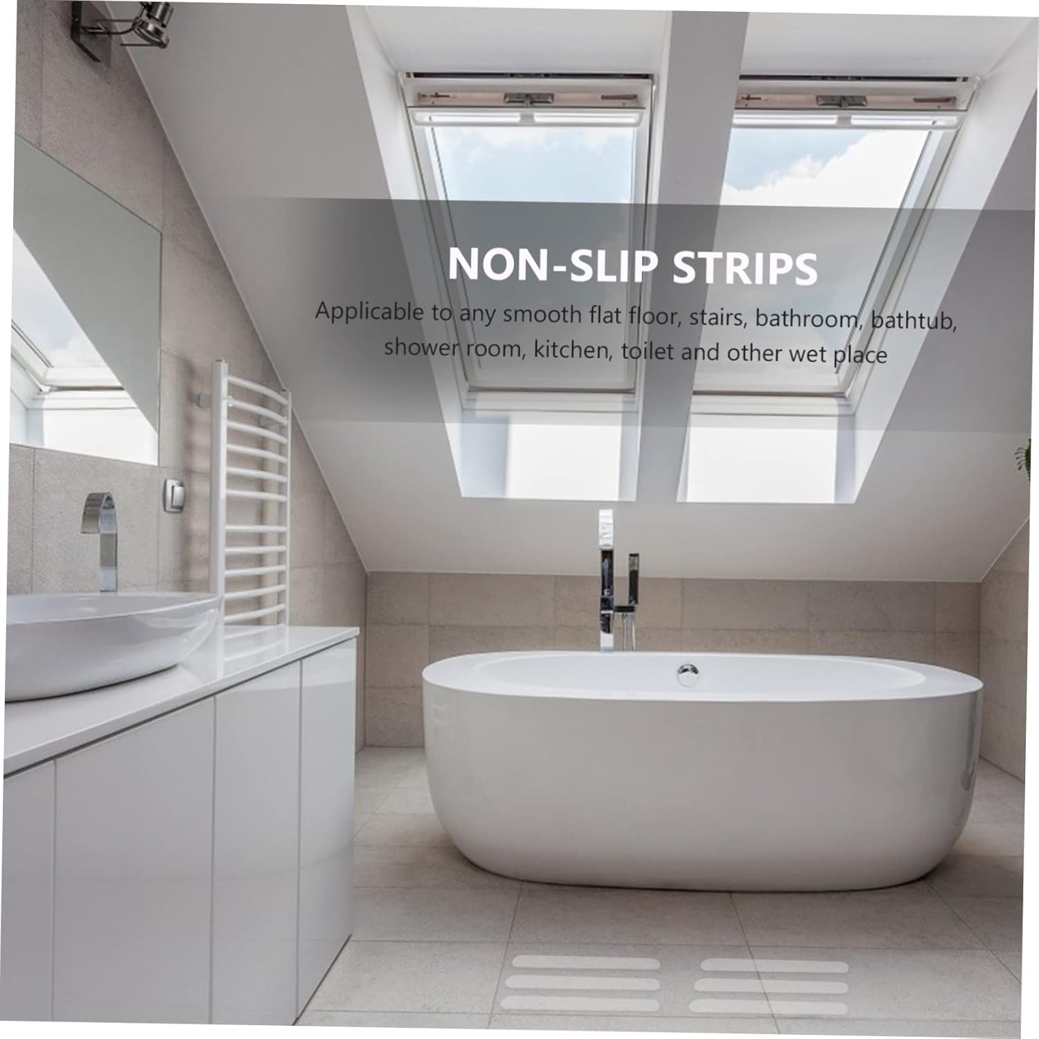 MAGICLULU Non-Slip Bath Tub Stickers 24pcs Strong Adhesive Anti-Skid Strips