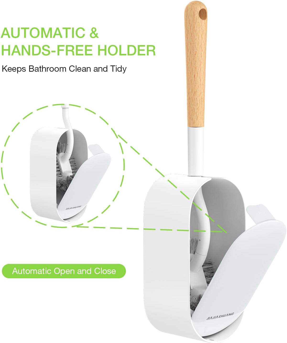 OSCIOSS Bamboo Toilet Brush Set 2 Pack