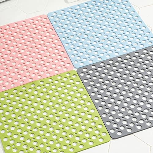 Anti Slip Bath Mat with Suction Cups and Drainage Pink 70x38cm