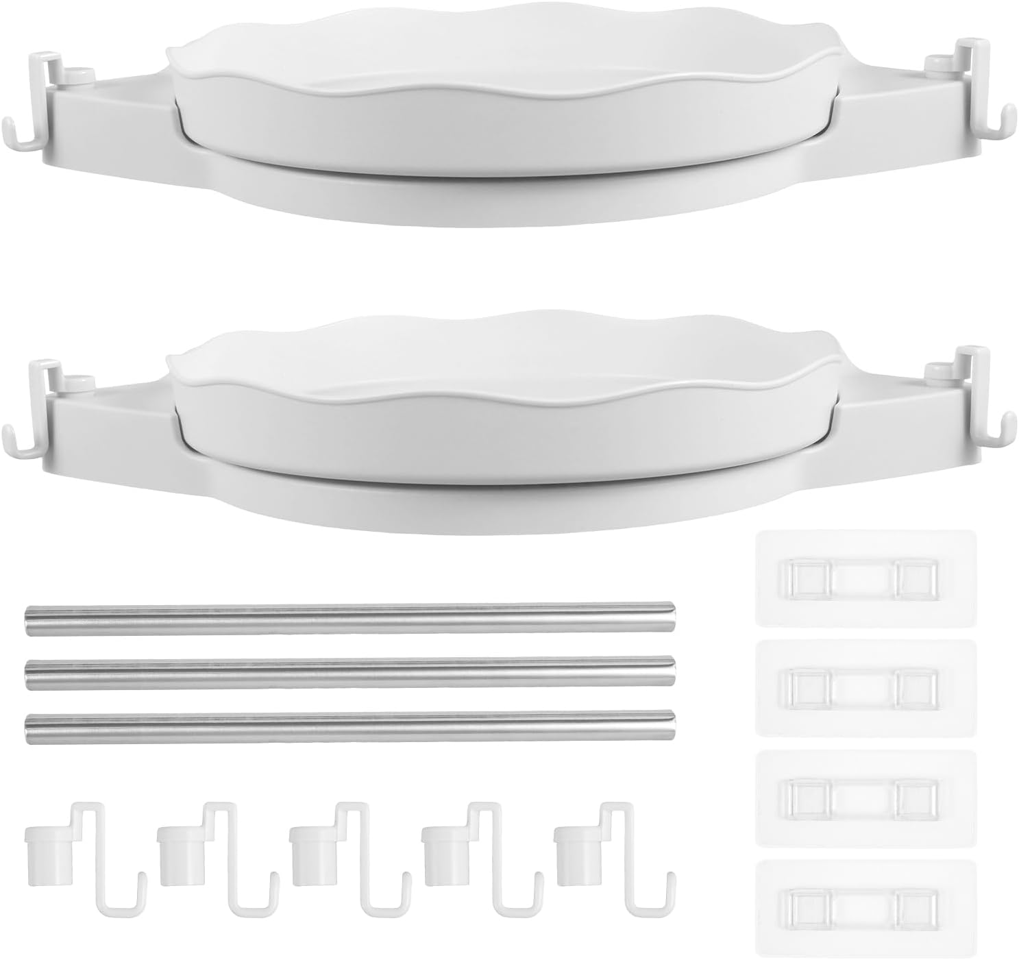 360 Rotating Corner Shower Caddy with 5 Hooks