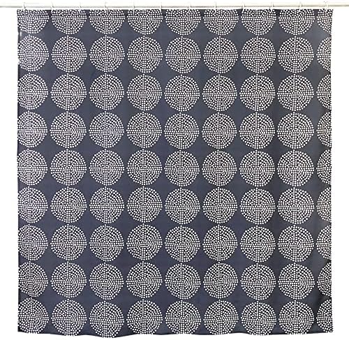 CAIT CHAPMAN Water Repellent Shower Curtain Set 70x72 Gray Polka