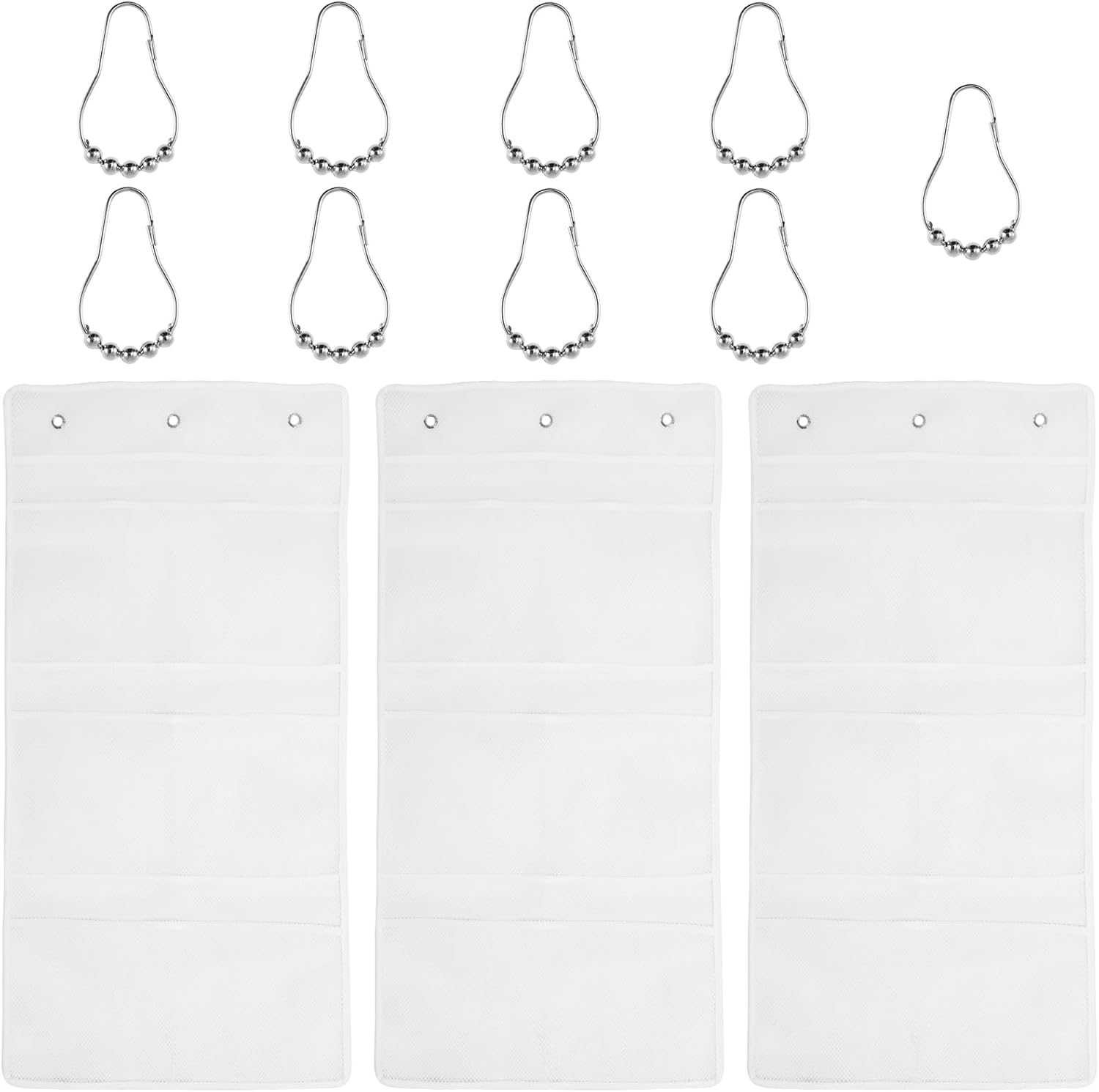 7 Pockets Mesh Shower Caddy with Hooks for Fast Dry Storage