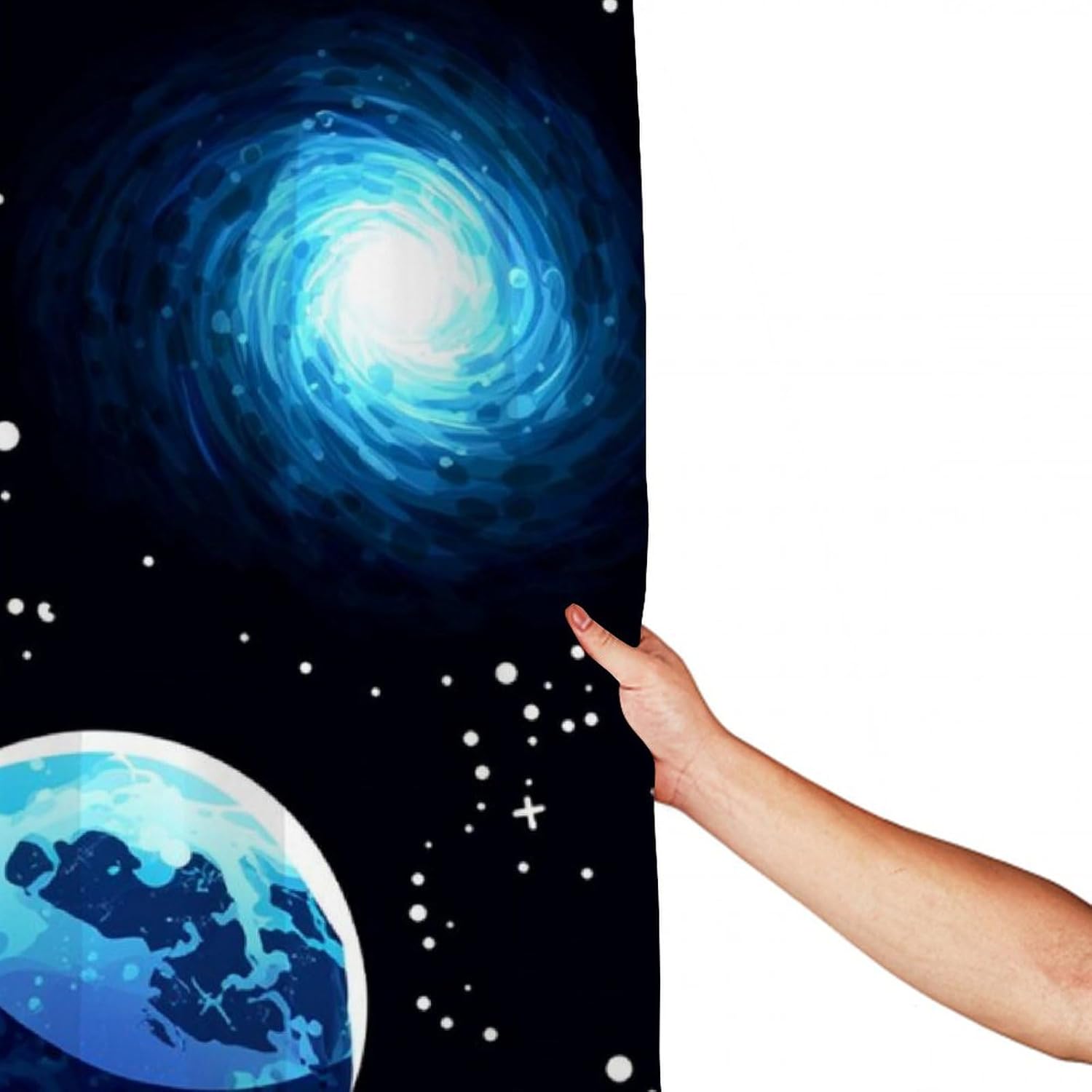 OXJOIIS Outer Space Astronaut Shower Curtain with 12 Hooks