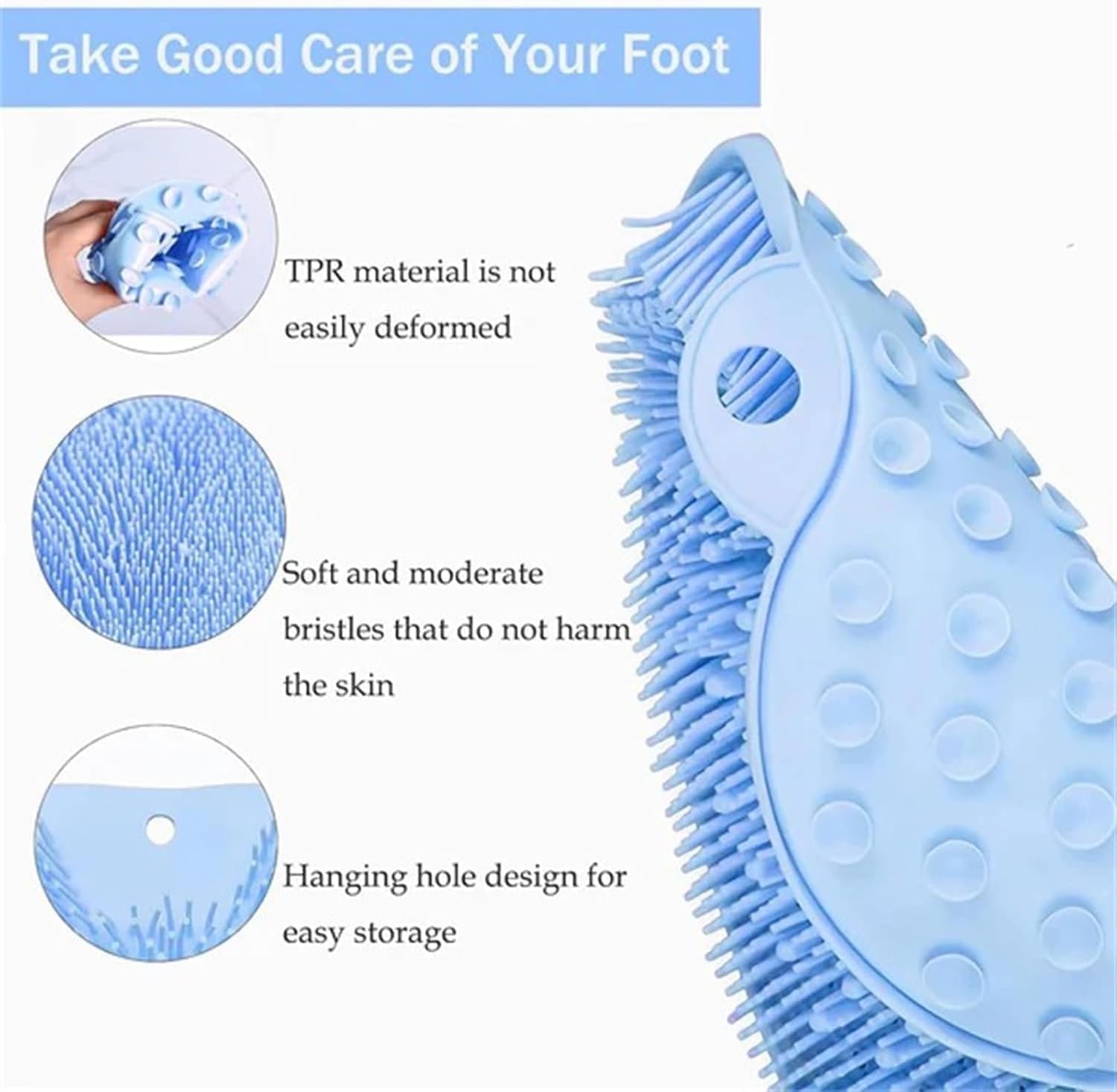 Gilusen Hands-Free Foot Scrubber Mat with Suction Cups Yellow