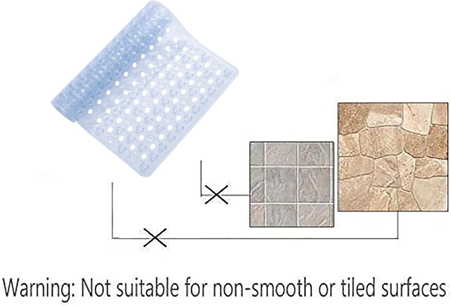 Mantto Non Slip Bath Mat with Suction Cups
