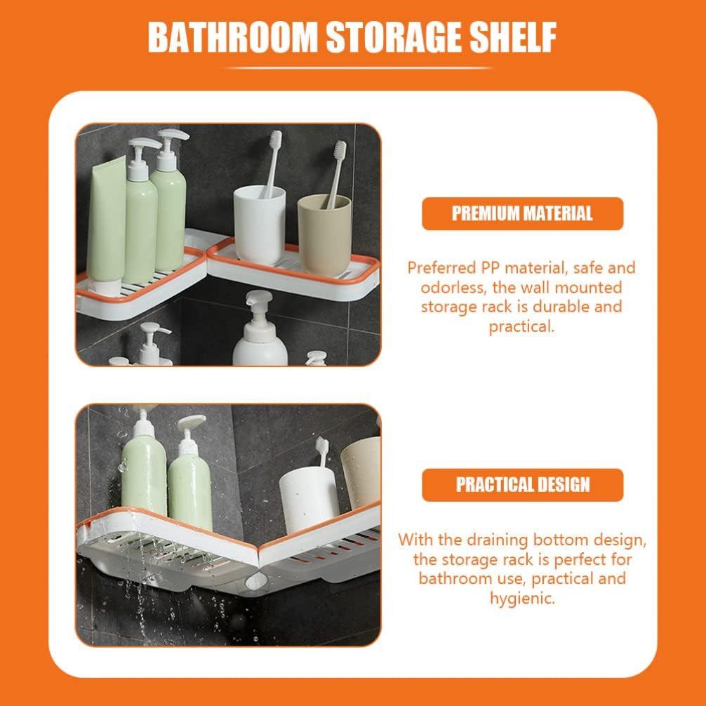 Beaupretty Shampoo Holder Organizer 2Pcs Wall Mount Shower Rack