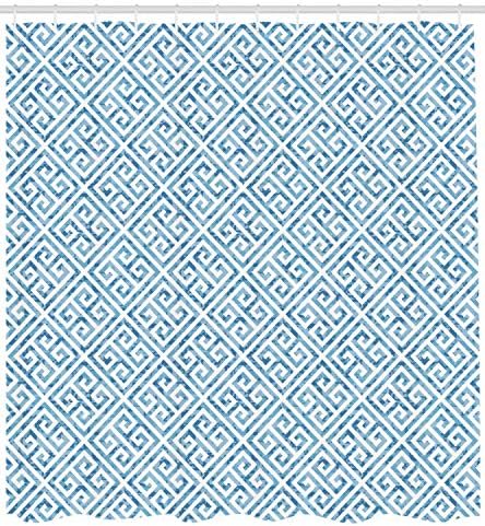 Ambesonne Geometric Shower Curtain Set with Hooks 69 x 75