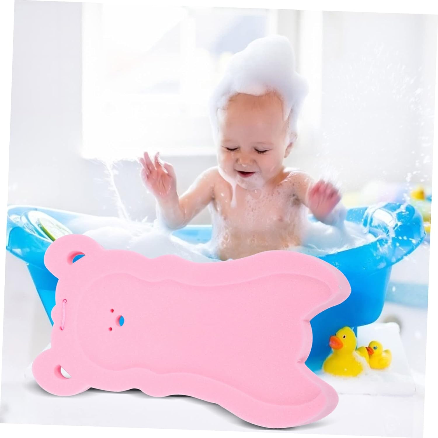 Beatifufu Newborn Bath Cushion with Mat Holder