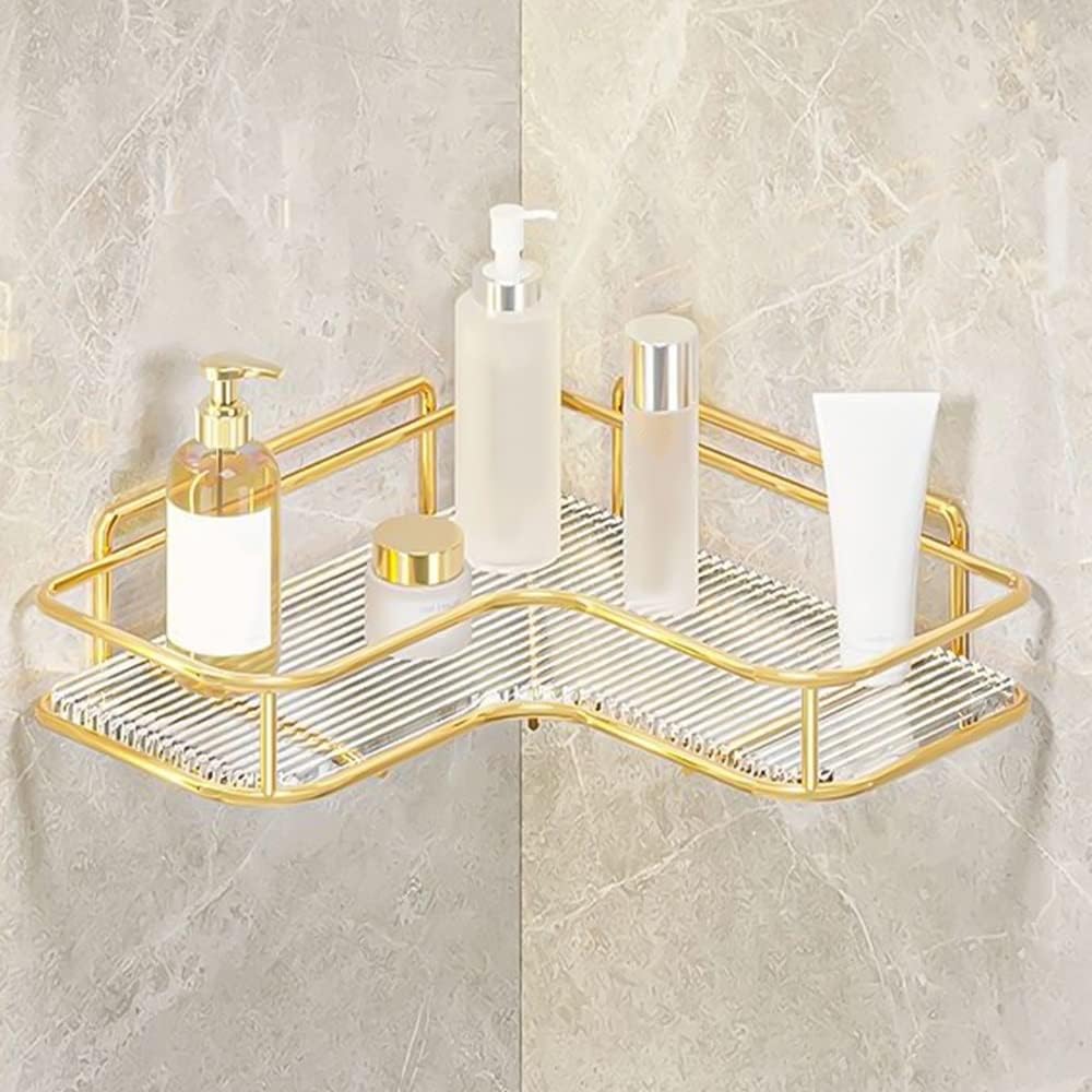 ANNBKA Shower Caddy Acrylic Corner Shelf Organizer Without Drilling