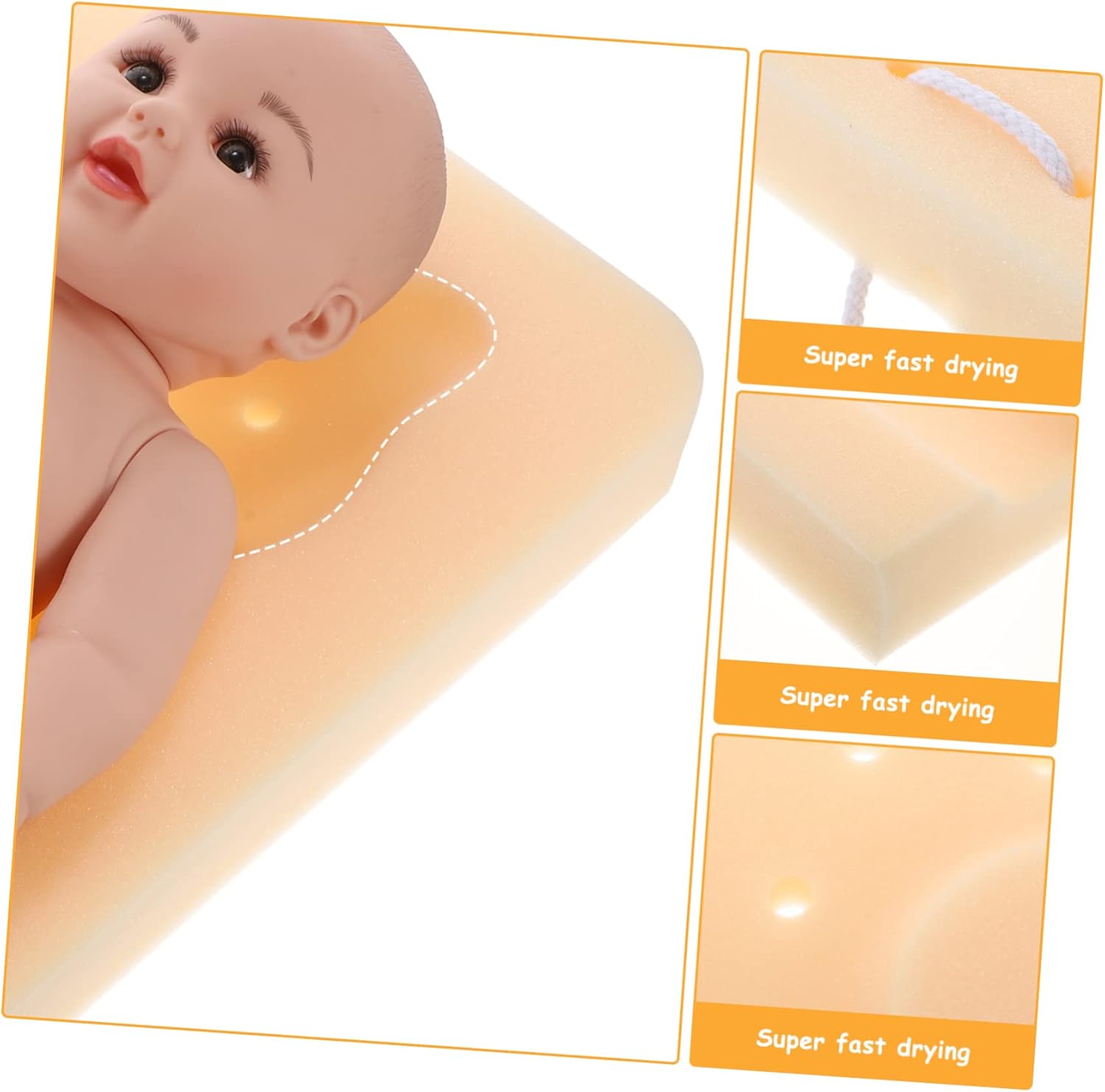 BESTYASH 1Pc Non-Slip Bath Sponge Mat for Comfortable Bathing