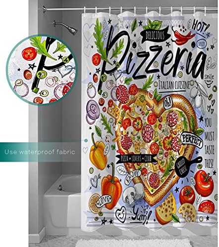 ZOE GARDEN Food Pizza Shower Curtain Set 60x72