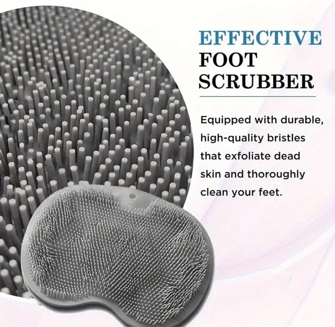 Gilusen Hands-Free Foot Scrubber Mat with Suction Cups Yellow