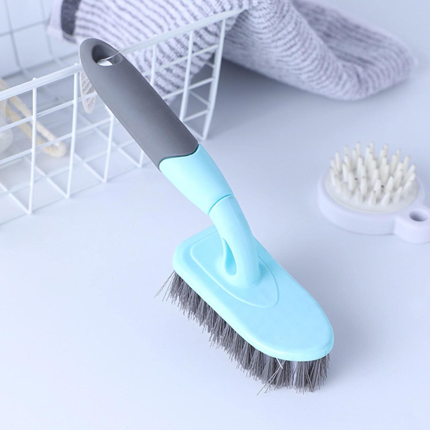 MEZUMI Rubber Coated Tile Floor Brush with Hook