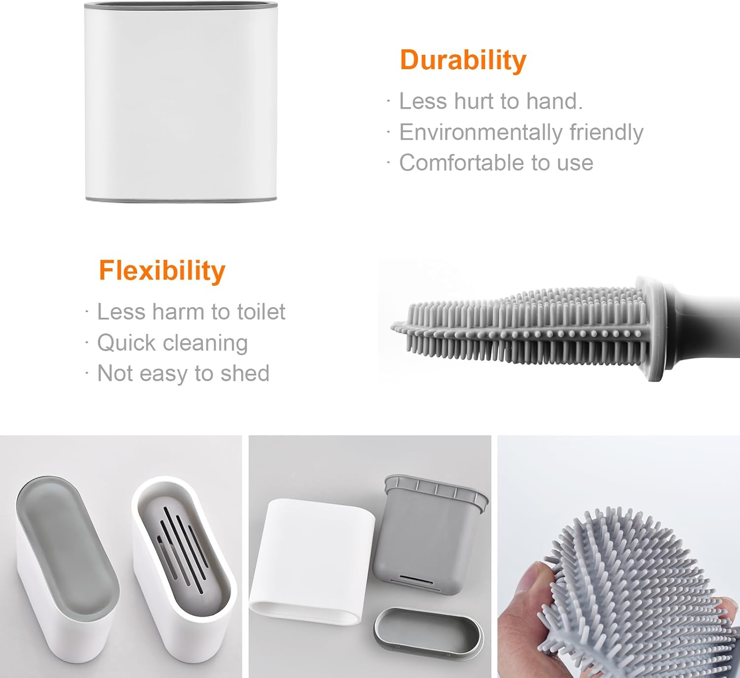 GRIFEMA Ibergrif Toilet Brush Holder Set White