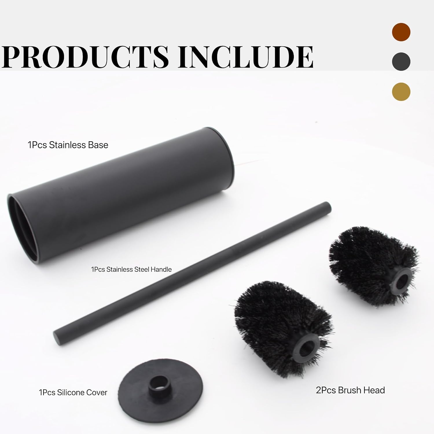 SUNTAI Toilet Brush and Holder with 2 Bristle Heads 1