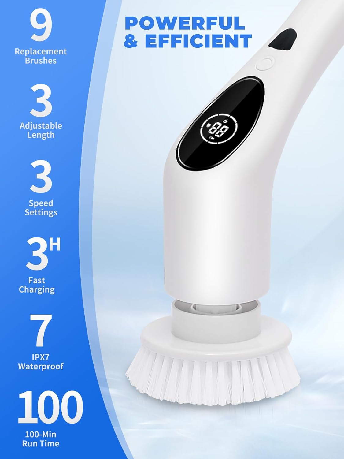 WYBQ Electric Spin Scrubber with Long Handle