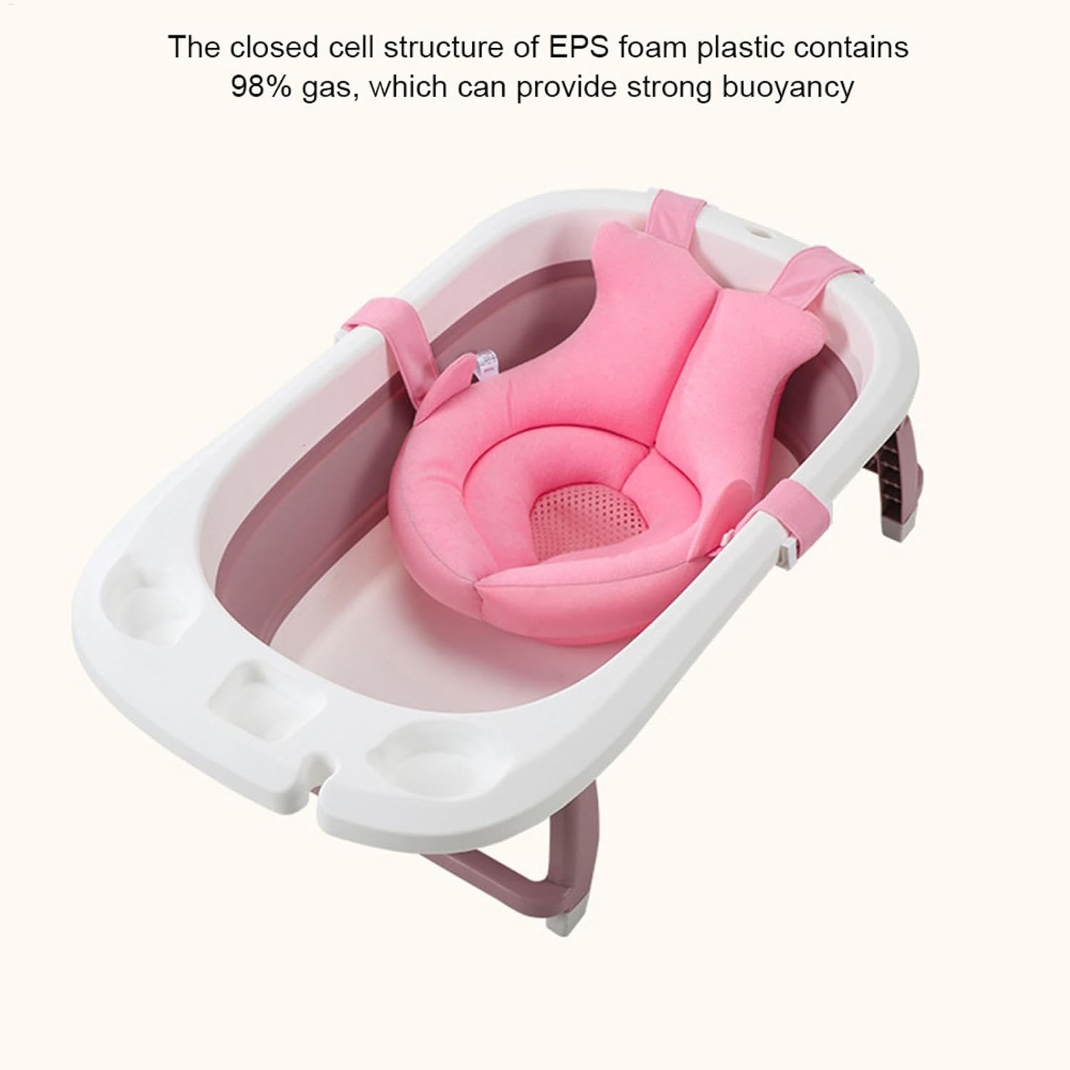 Soft Non-Slip Kids Bath Mat with Four-Way Buckle