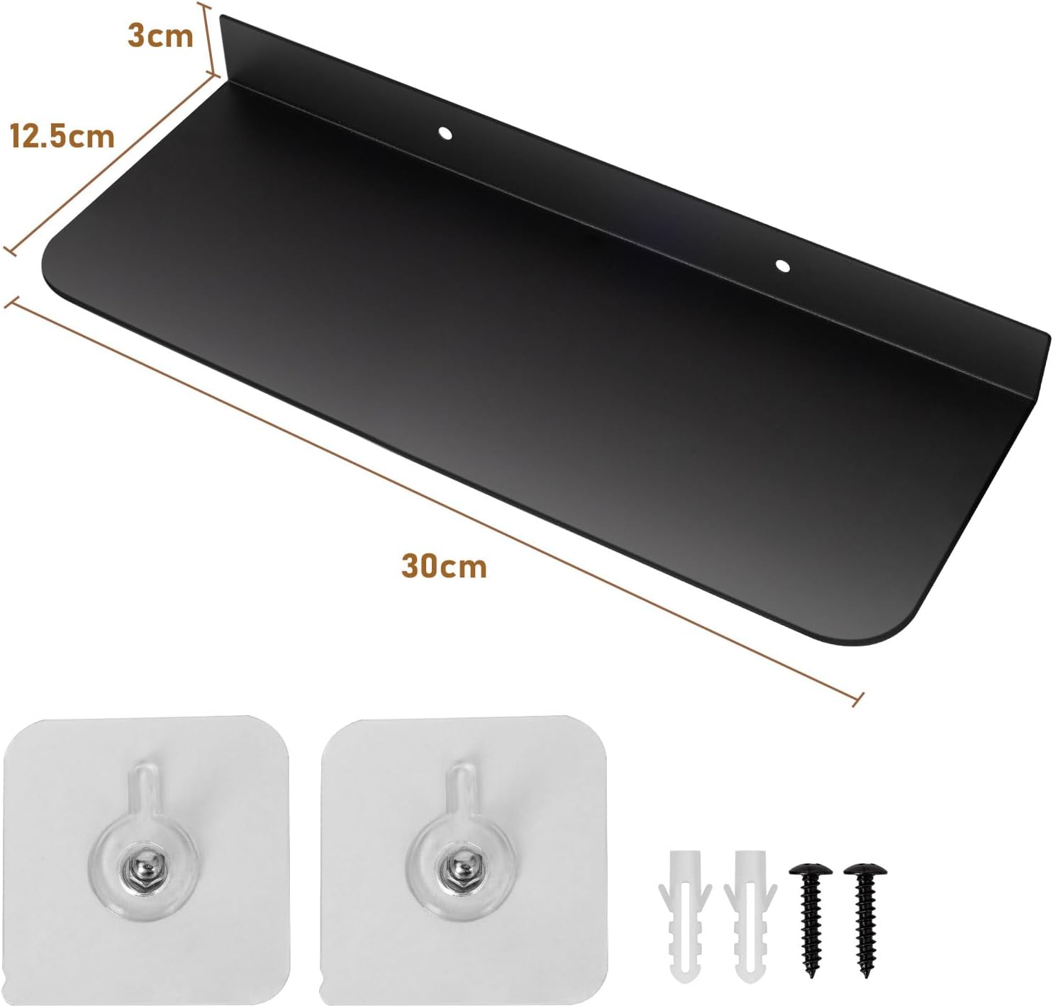2 Pack Aluminum Alloy Wall Shelf for Bathroom Kitchen
