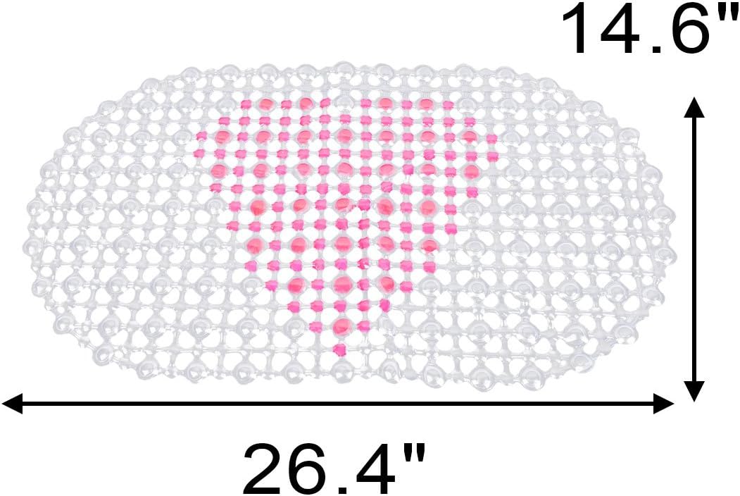 Soft Rubber Heart Print Bath Mat for Hotel and Home