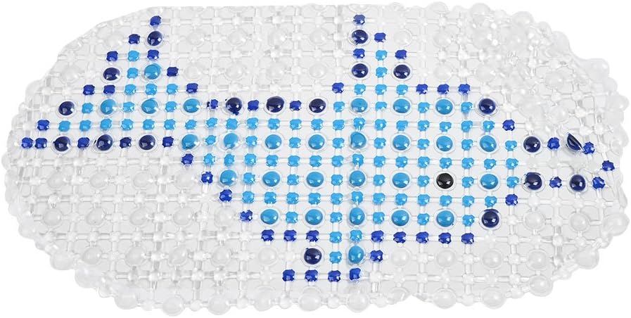Qtqgoitem Rubber Dolphin Print Bath Mat 67x37cm