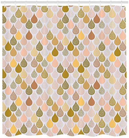Ambesonne Geometric Shower Curtain 75 Long Pale Coffee 12 Hooks Included