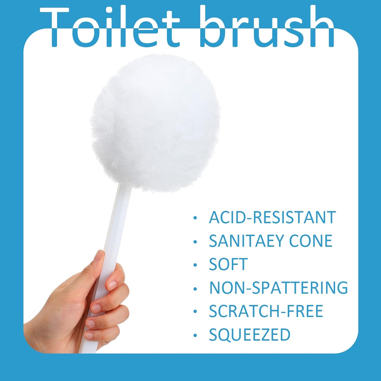 Eaasty 20 Pack Toilet Bowl Brush with Long Handle and Silk Cotton Head