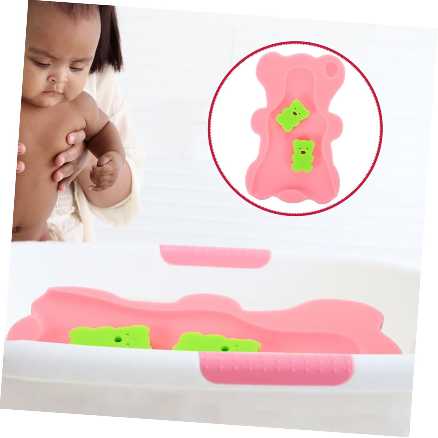 IWOWHERO Bath Sponge Mat for Newborns