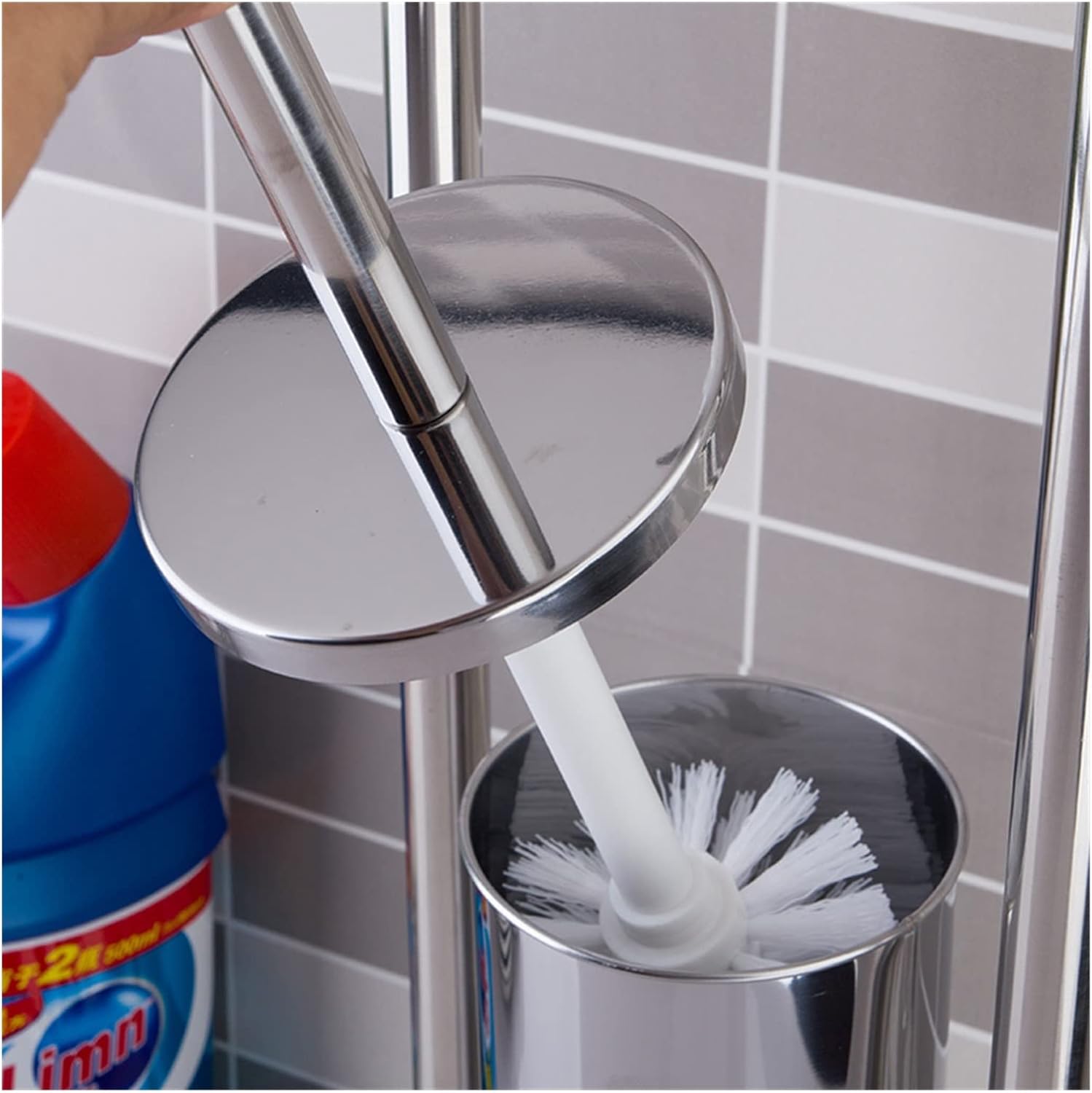 INPETS 800mm Stainless Steel Toilet Brush Holder with Paper Holder Set