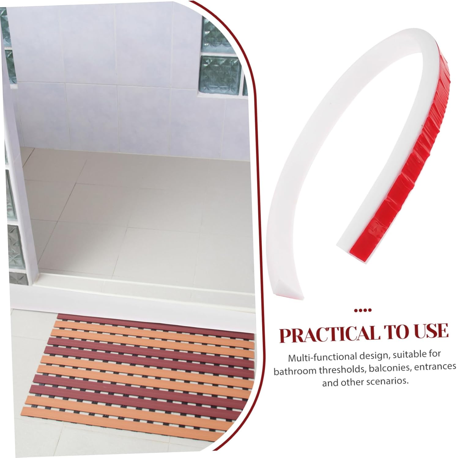 Veemoon Bathtub Splash Guard 50cm White Shower Water Barrier