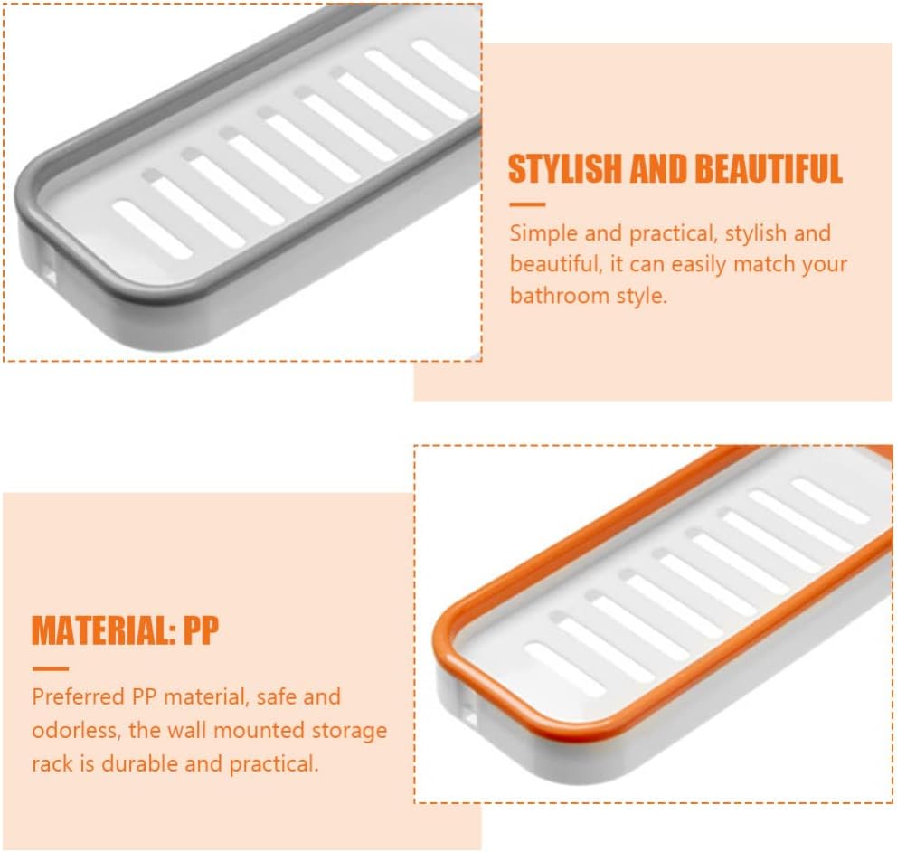 Beaupretty Shampoo Holder Organizer 2Pcs Wall Mount Shower Rack