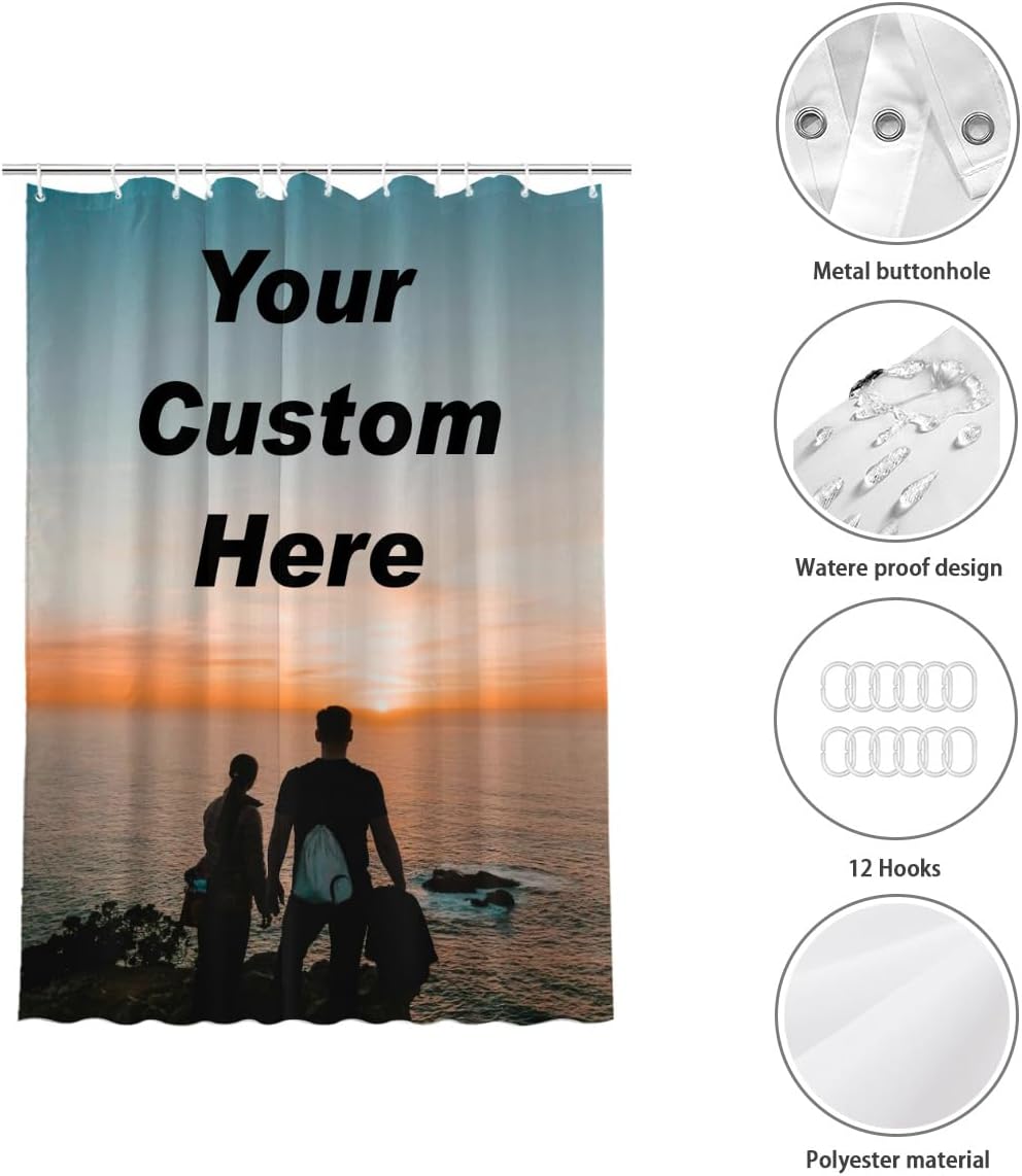 Customized Shower Curtain with Photo Personalization