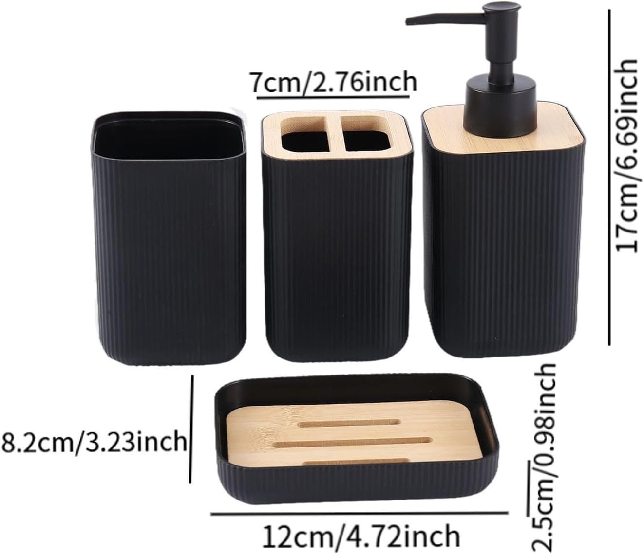 4Pcs Ioensy Bathroom Organizer Set 009 Black 1