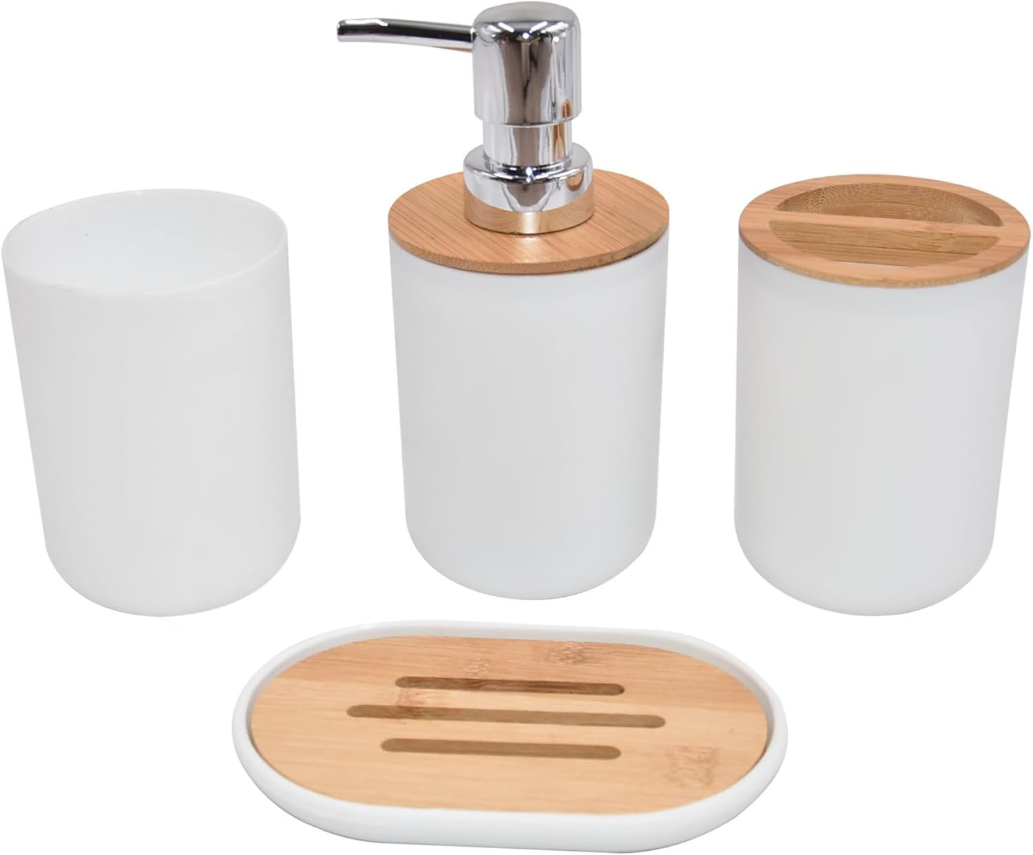 Veesper Bathroom Bin and Toilet Brush 4PCS Set 1