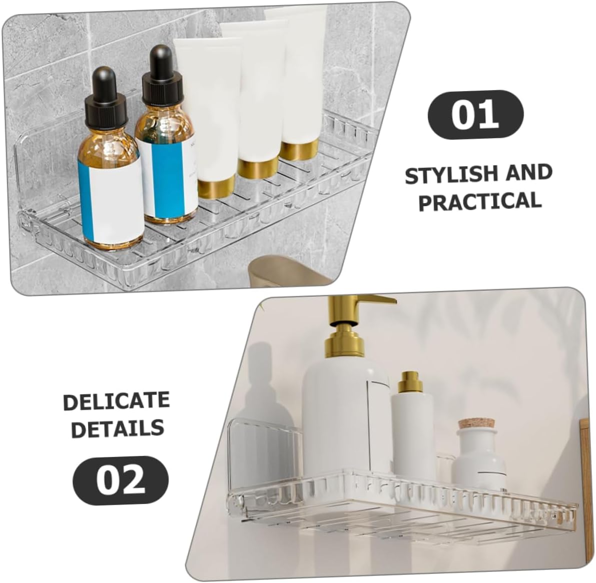 Zerodeko 2pcs Foldable Wall Towel Shelf No Drilling
