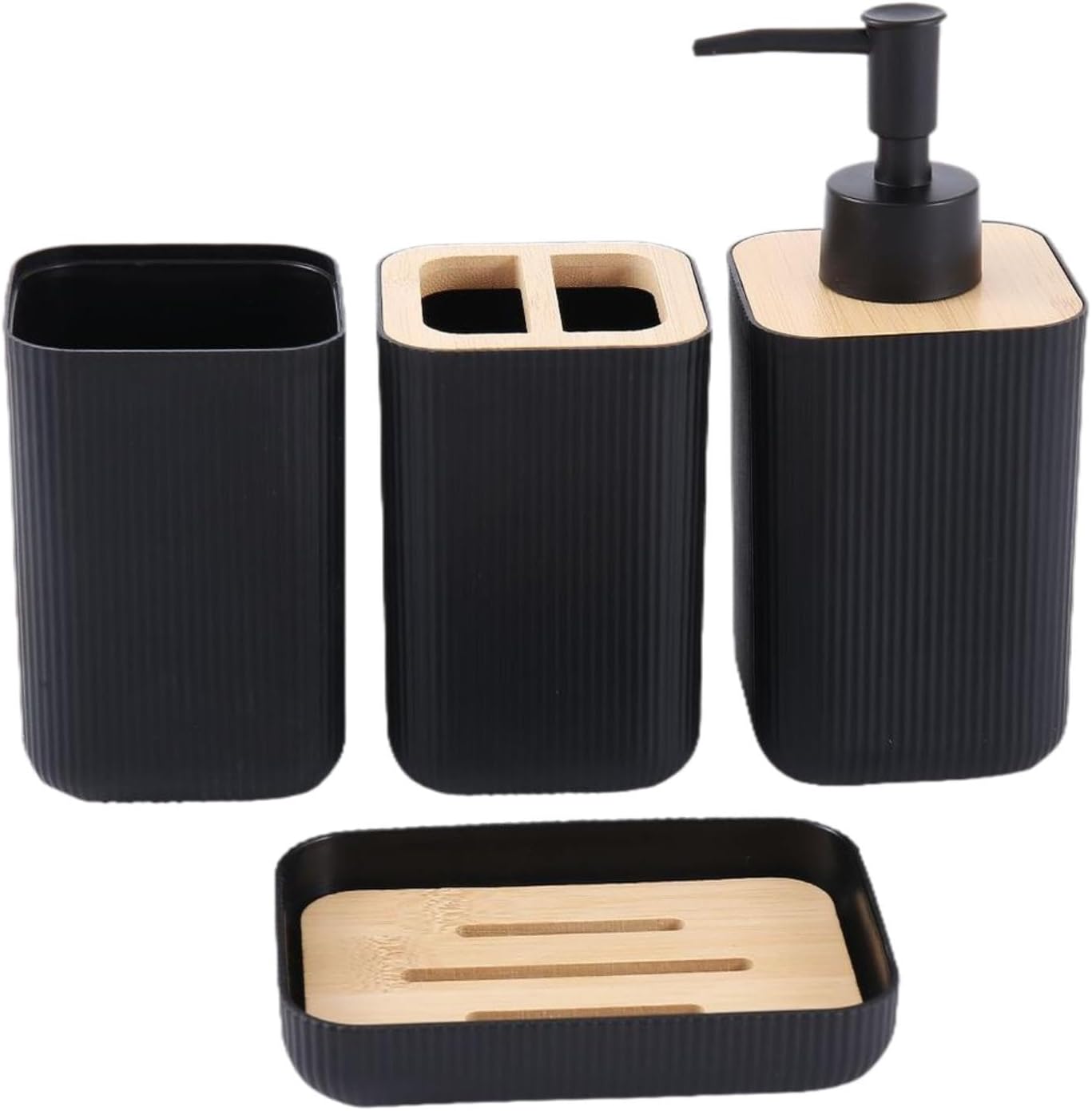 4Pcs Ioensy Bathroom Organizer Set 009 Black 1