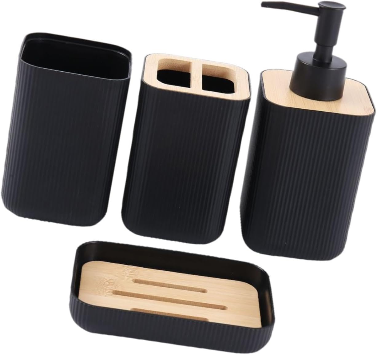 4Pcs Ioensy Bathroom Organizer Set 009 Black 1
