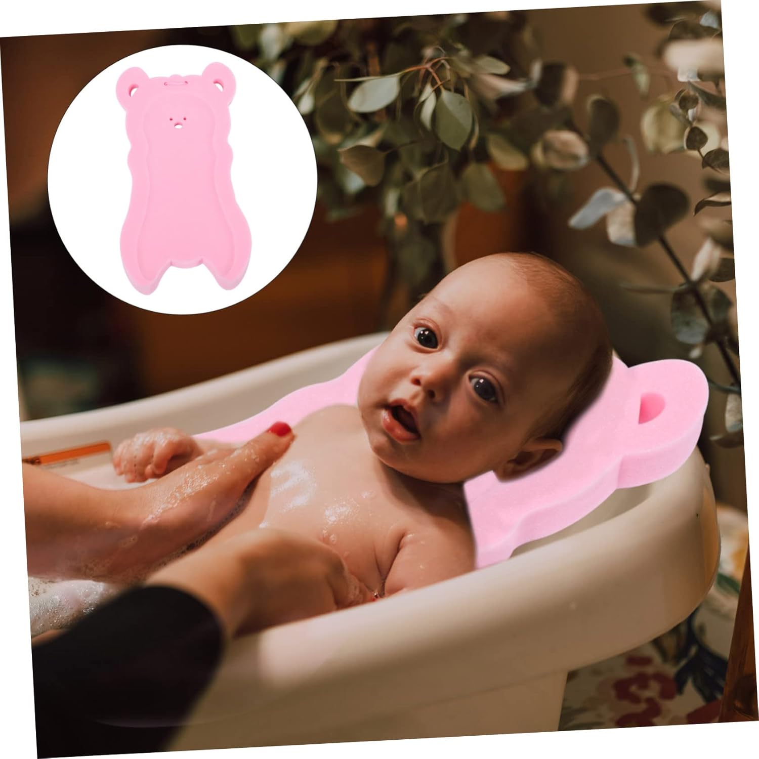 Pink Cartoon Bath Mat Non-Slip Sponge Cushion for Babies