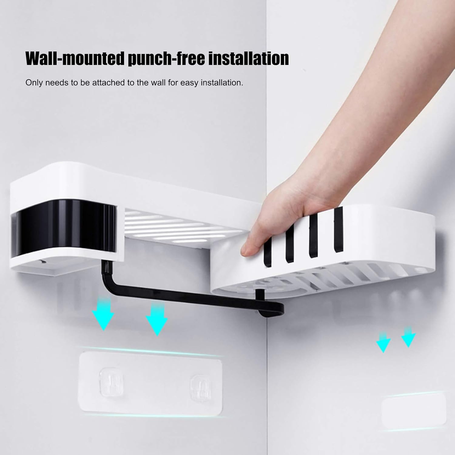 DriKou 180-Degree Rotatable Bathroom Corner Shelf