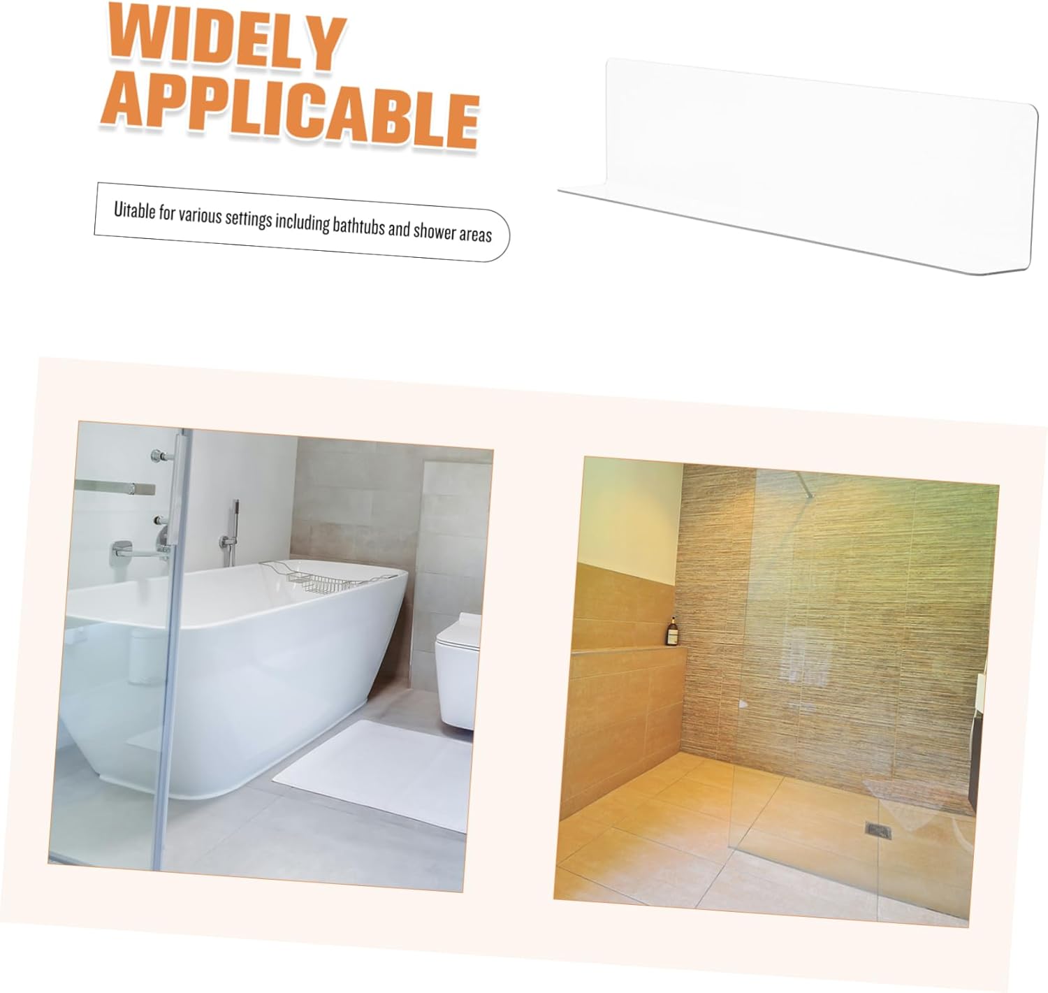 UKCOCO Shower Water Guard PVC Barrier for Tub and Bathroom Floors
