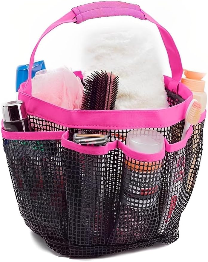 SIQITECHNO Mesh Shower Caddy with 8 Pockets Portable Tote Bag