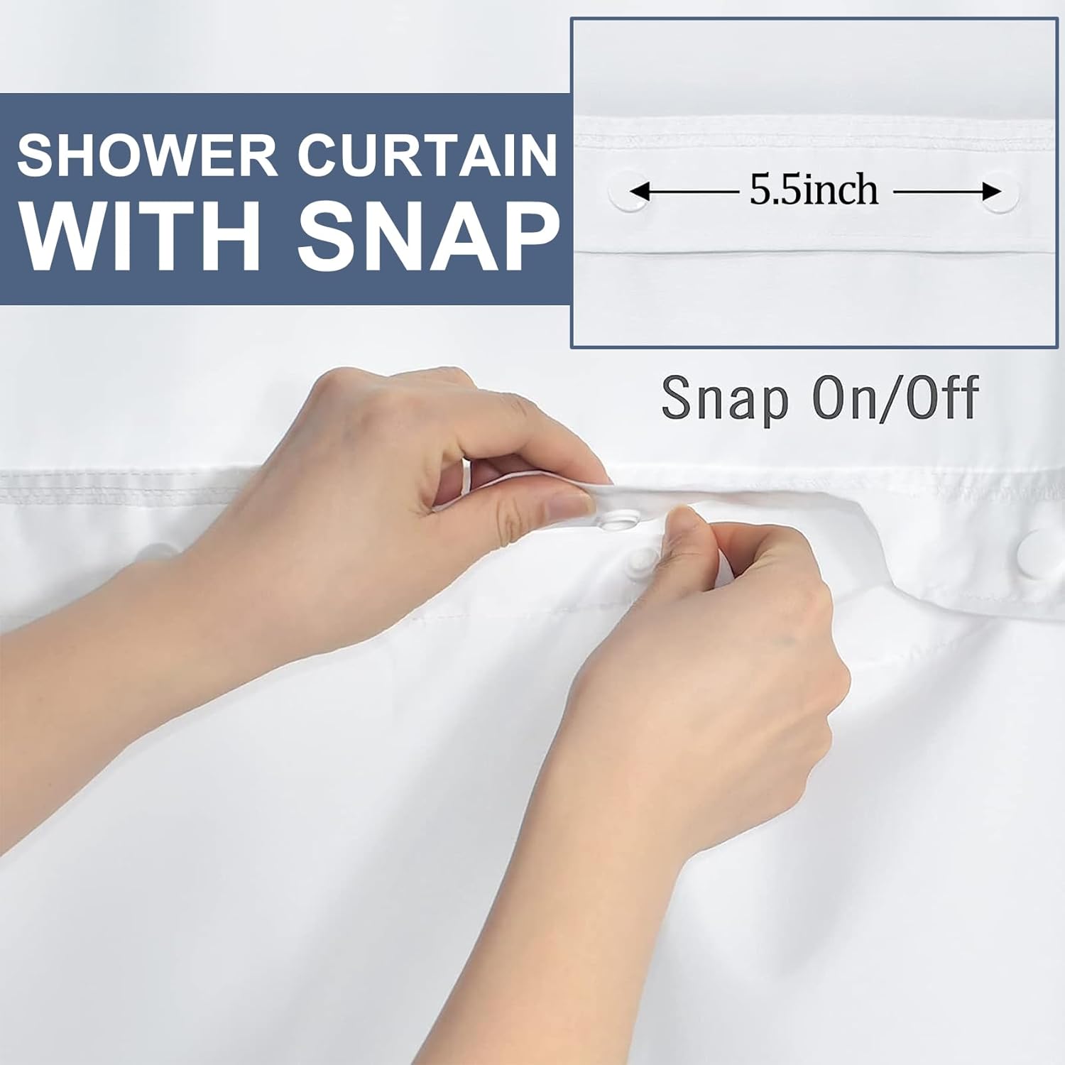 Marble Shower Curtain with Snap Liner 71x74 Inch 1