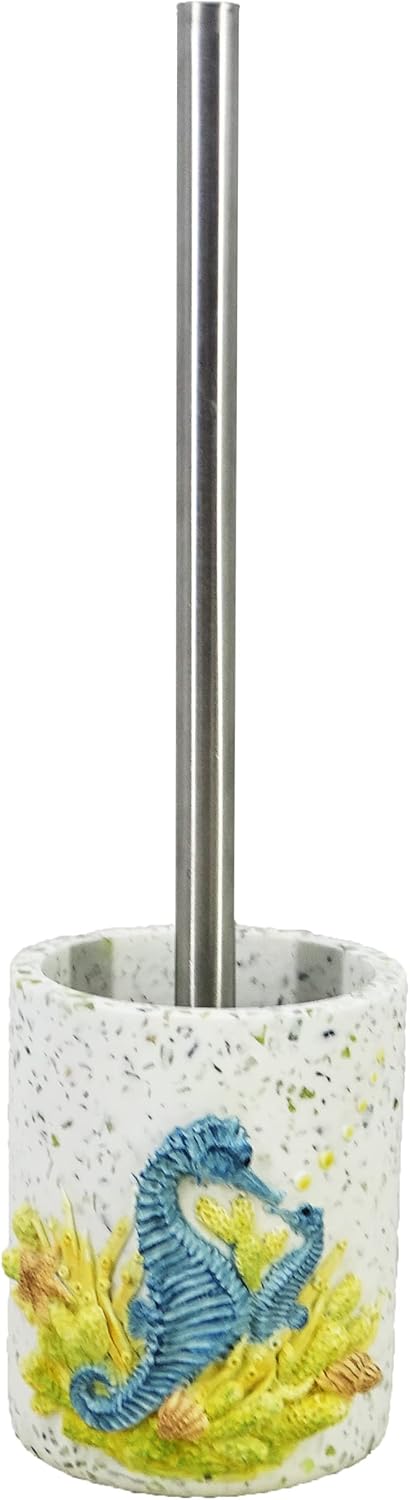 BATH 77SHANCO Resin Seahorse Toilet Brush Holder Set