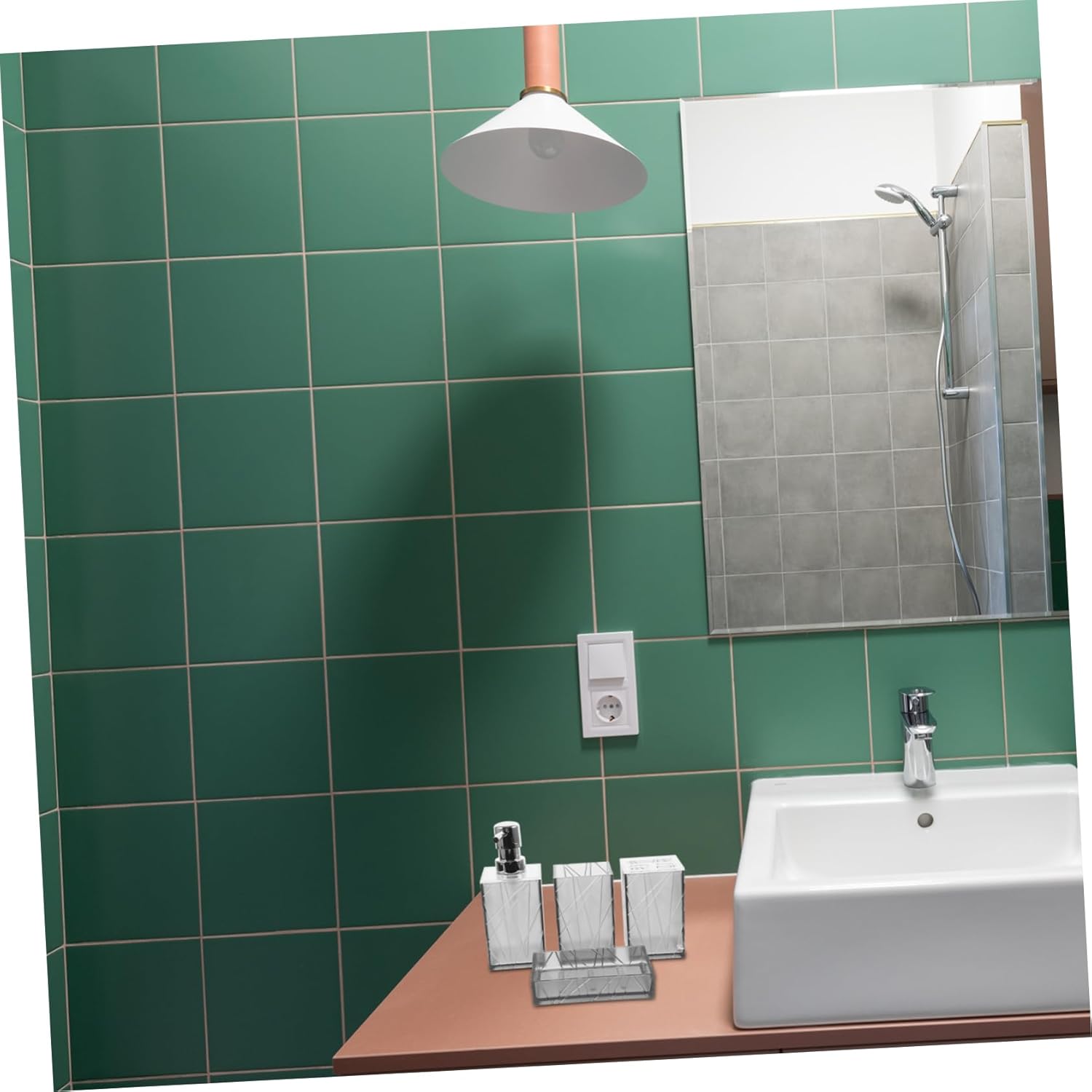 LIFKOME 1Set Transparent Grey Bathroom Accessories 1