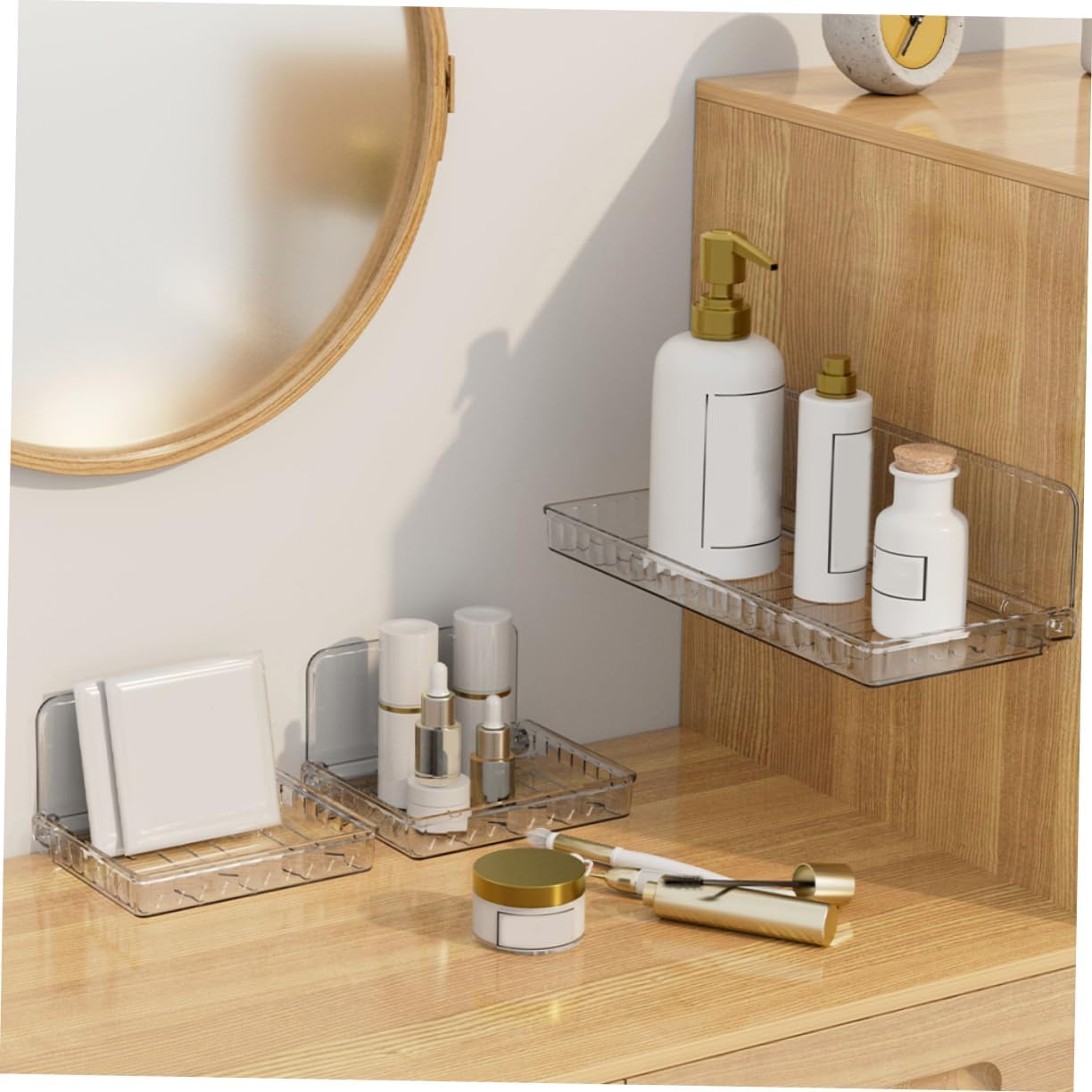 Zerodeko 2pcs Foldable Wall Towel Shelf No Drilling