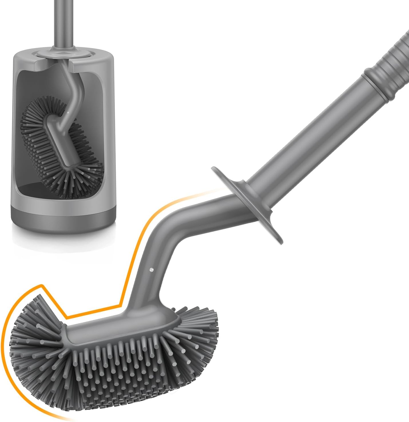 HAMITOR Toilet Brush Holder Set Gray