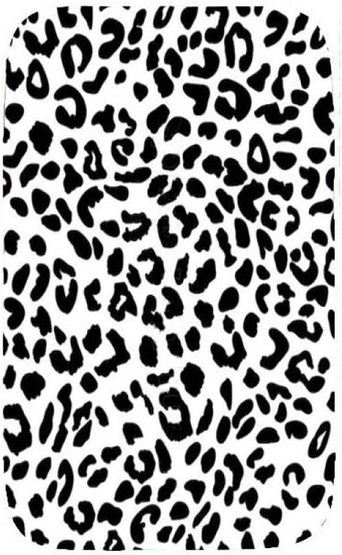 Uphome Bath Mat Leopard Stripe Black White Flannel Non-Slip