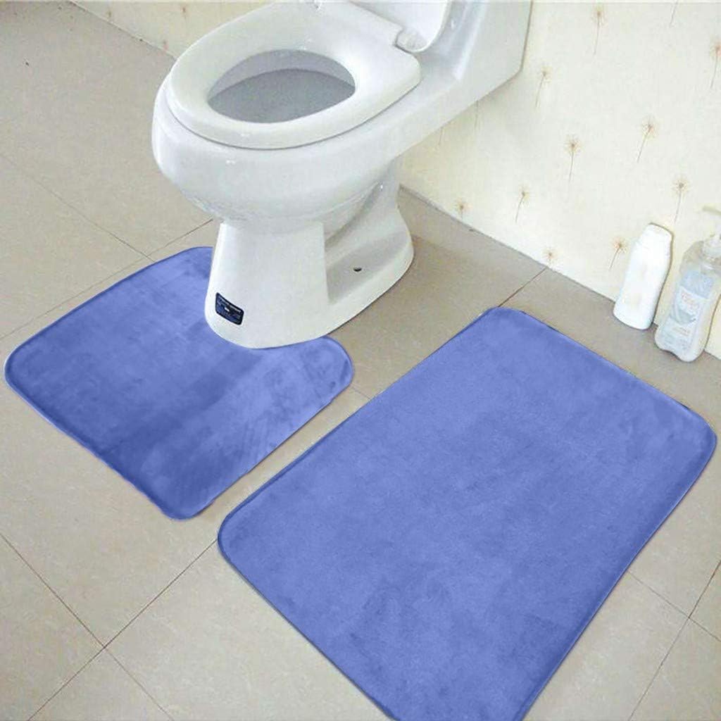 Scceatti 3 Piece Bath Mat Set Non-Slip Velvet Rugs